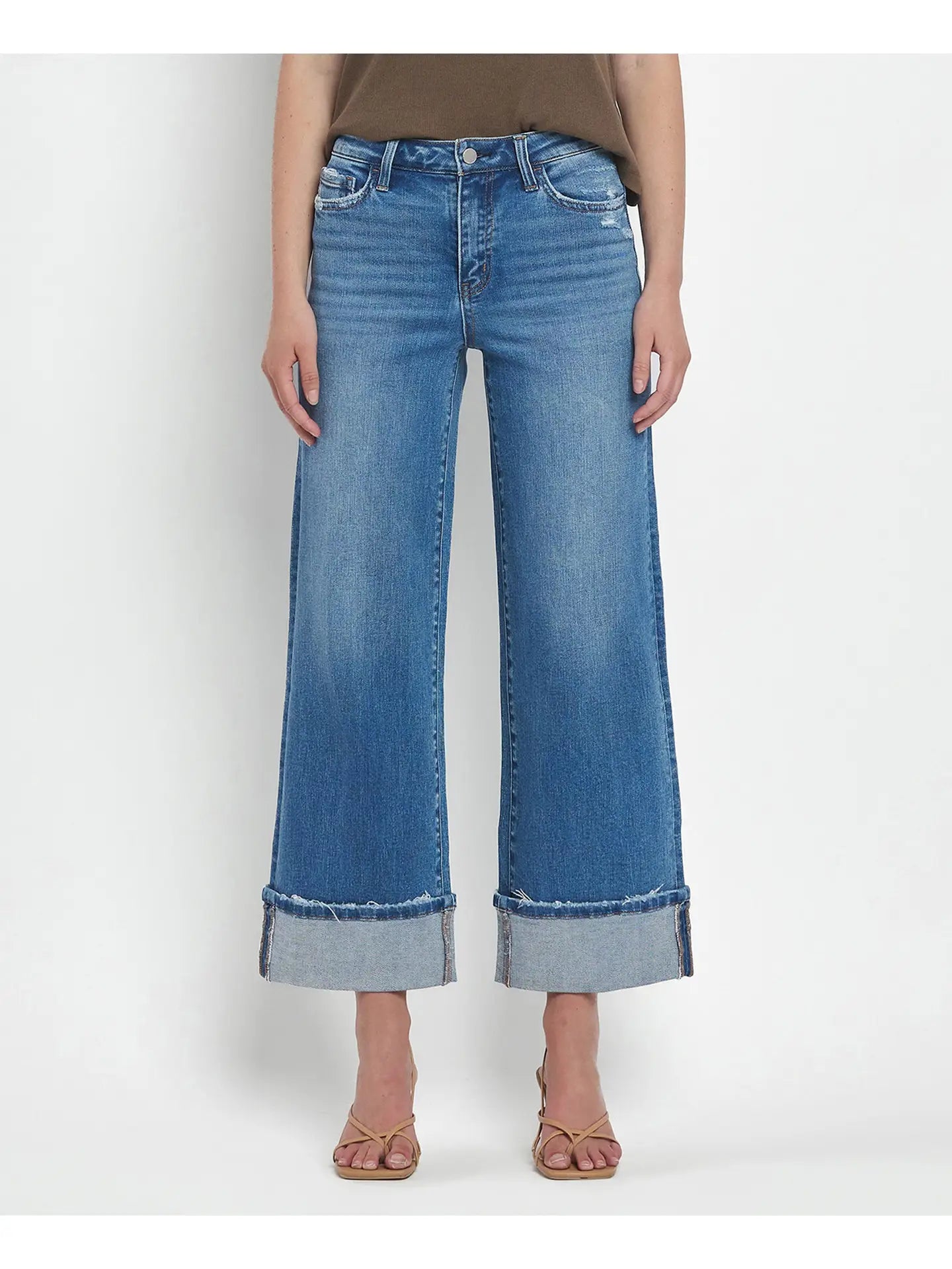 Flying Monkey High Rise Cuffed Wide Jeans - Simply Polished Boutique