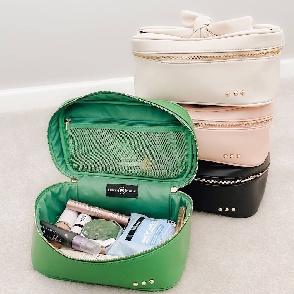 Madelyn Bow Makeup Bag - Simply Polished Boutique