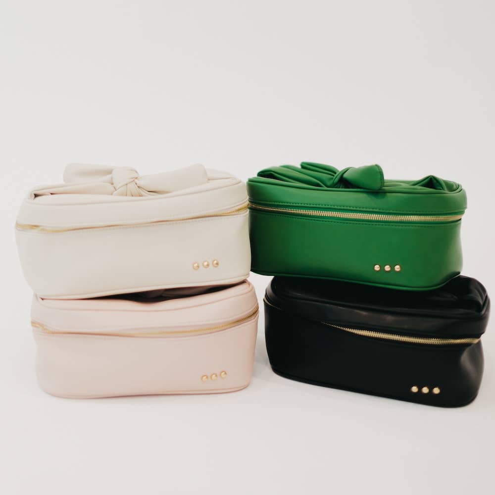 Madelyn Bow Makeup Bag - Simply Polished Boutique