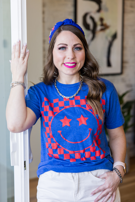 Red, Blue, Smile Tee - Simply Polished Boutique