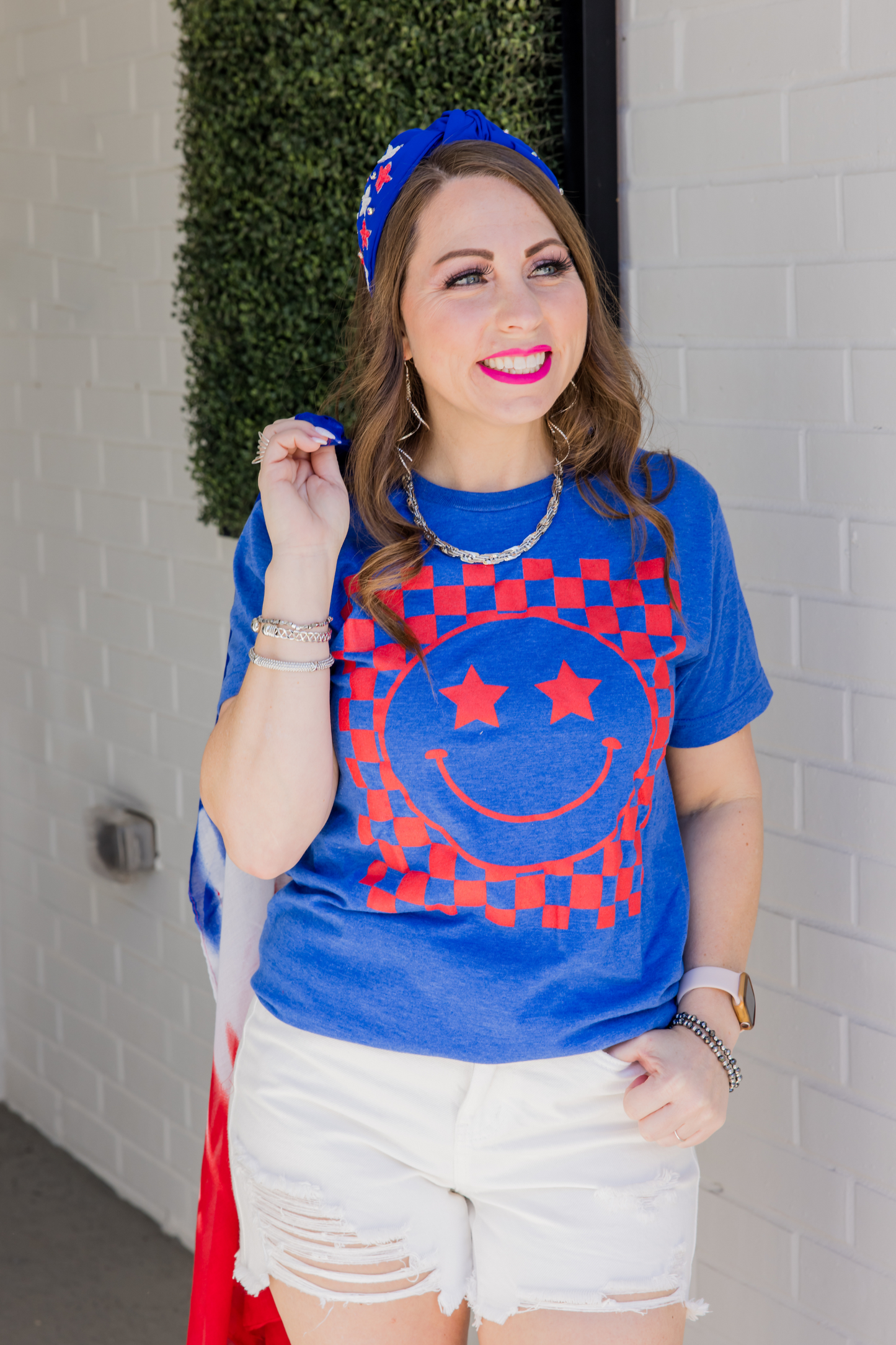 Red, Blue, Smile Tee - Simply Polished Boutique