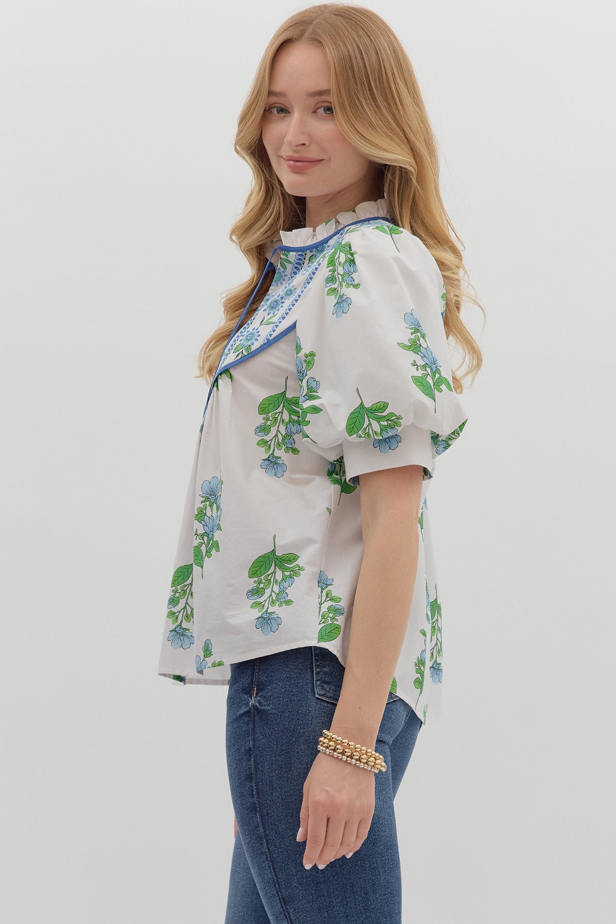 Blue Floral Top