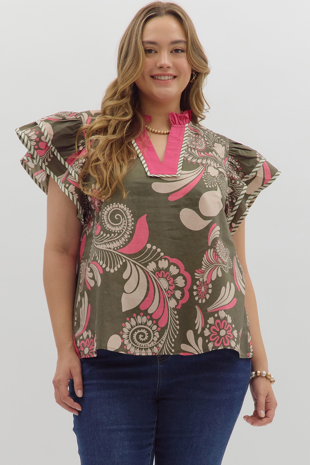Paisley Flutter Tiered Top - Simply Polished Boutique