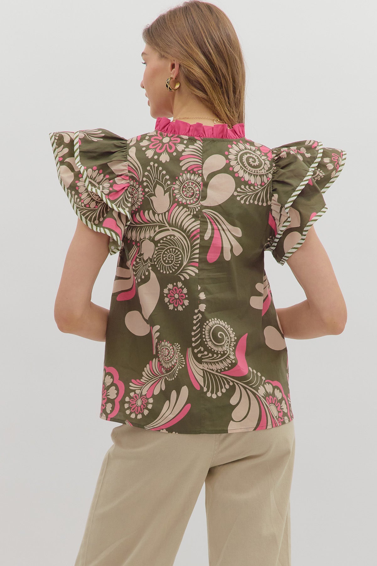 Paisley Flutter Tiered Top - Simply Polished Boutique