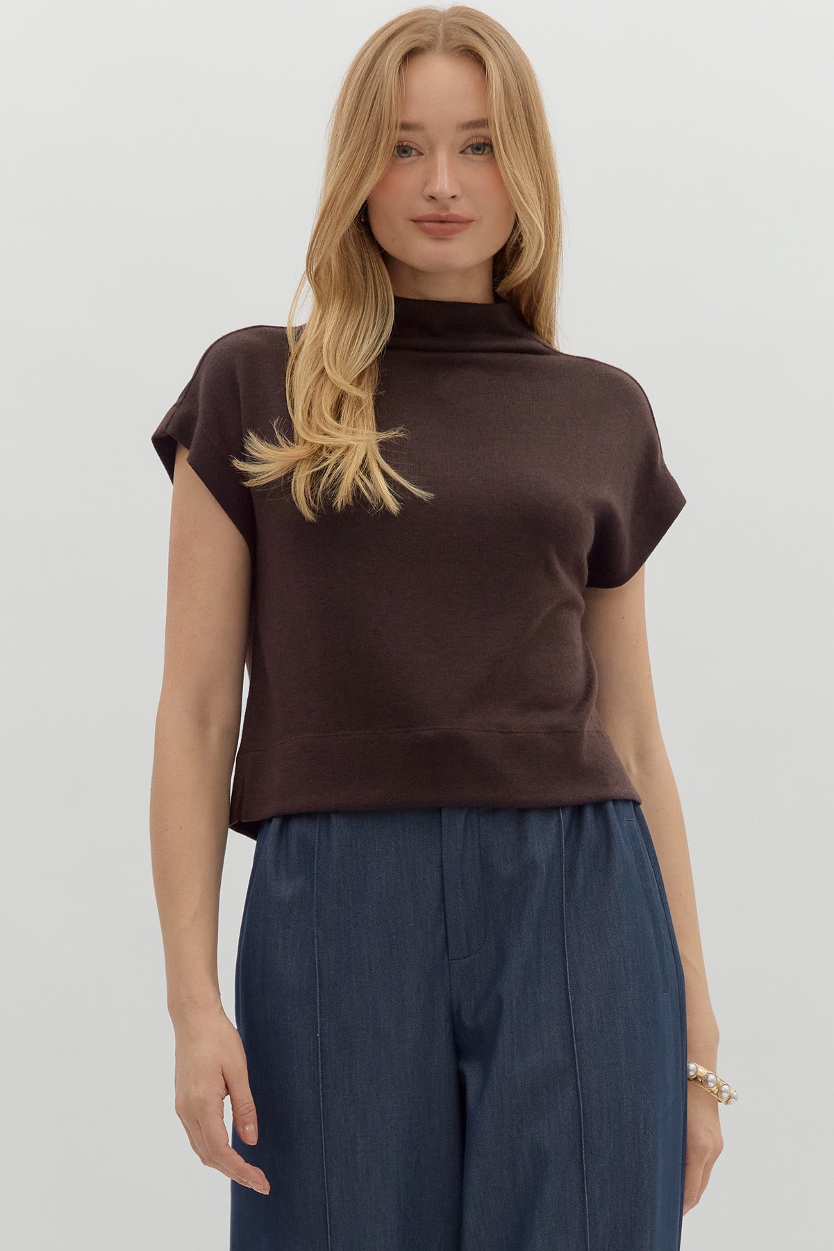 Sleek Mock Neck Pullover - Simply Polished Boutique