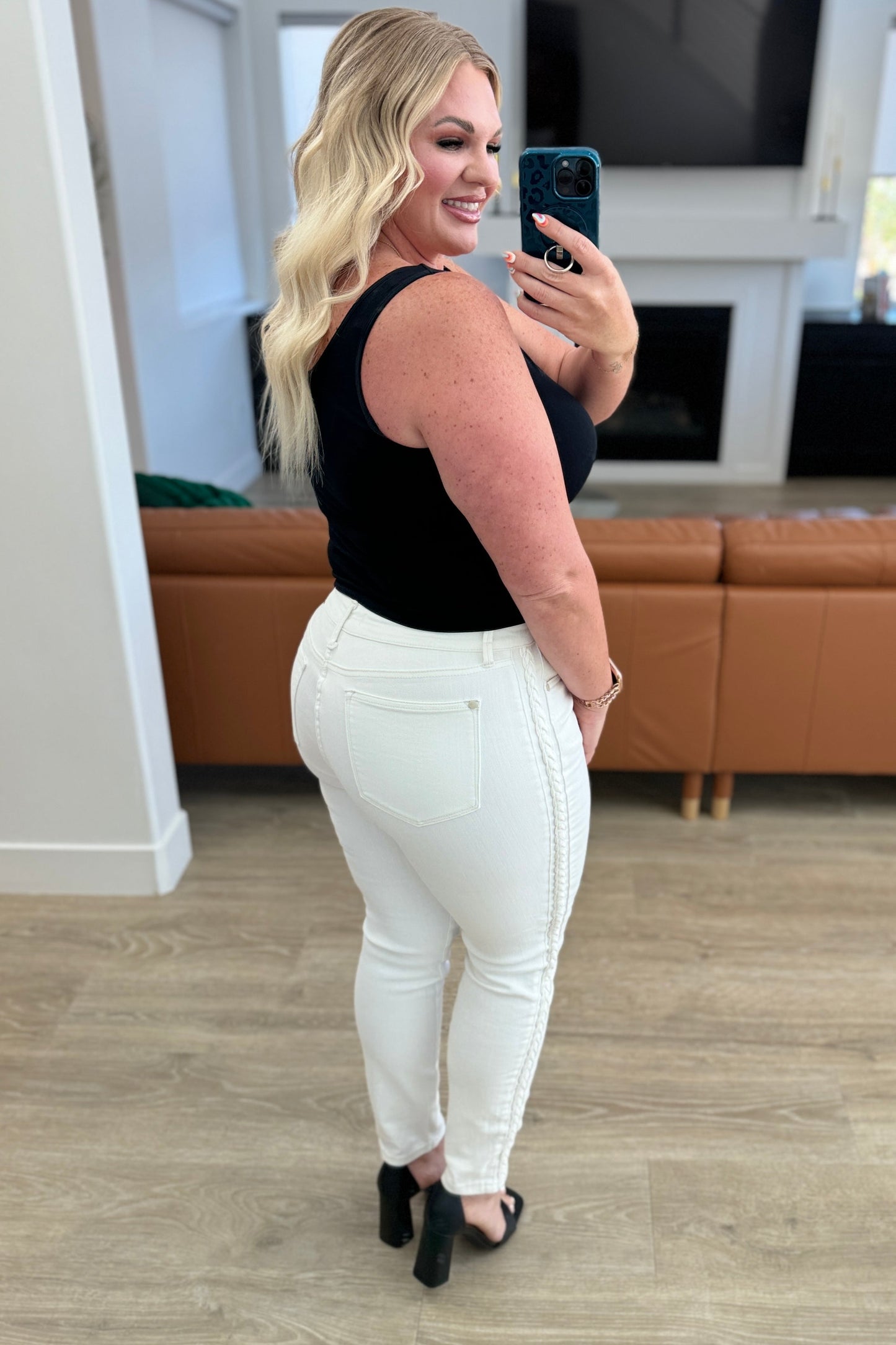 Maddie Mid Rise Braided Side Seam Relaxed Jeans - Simply Polished Boutique