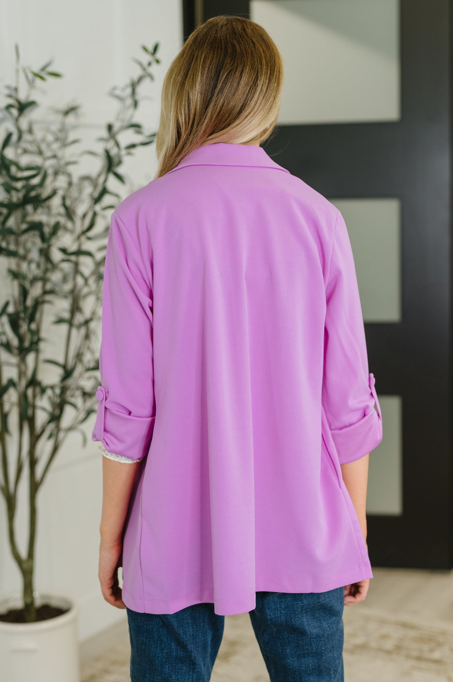 I'm Really That Gal Open Front Blazer in Orchid Glow - Simply Polished Boutique