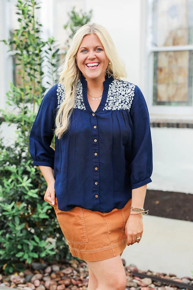 Jane Top- Navy