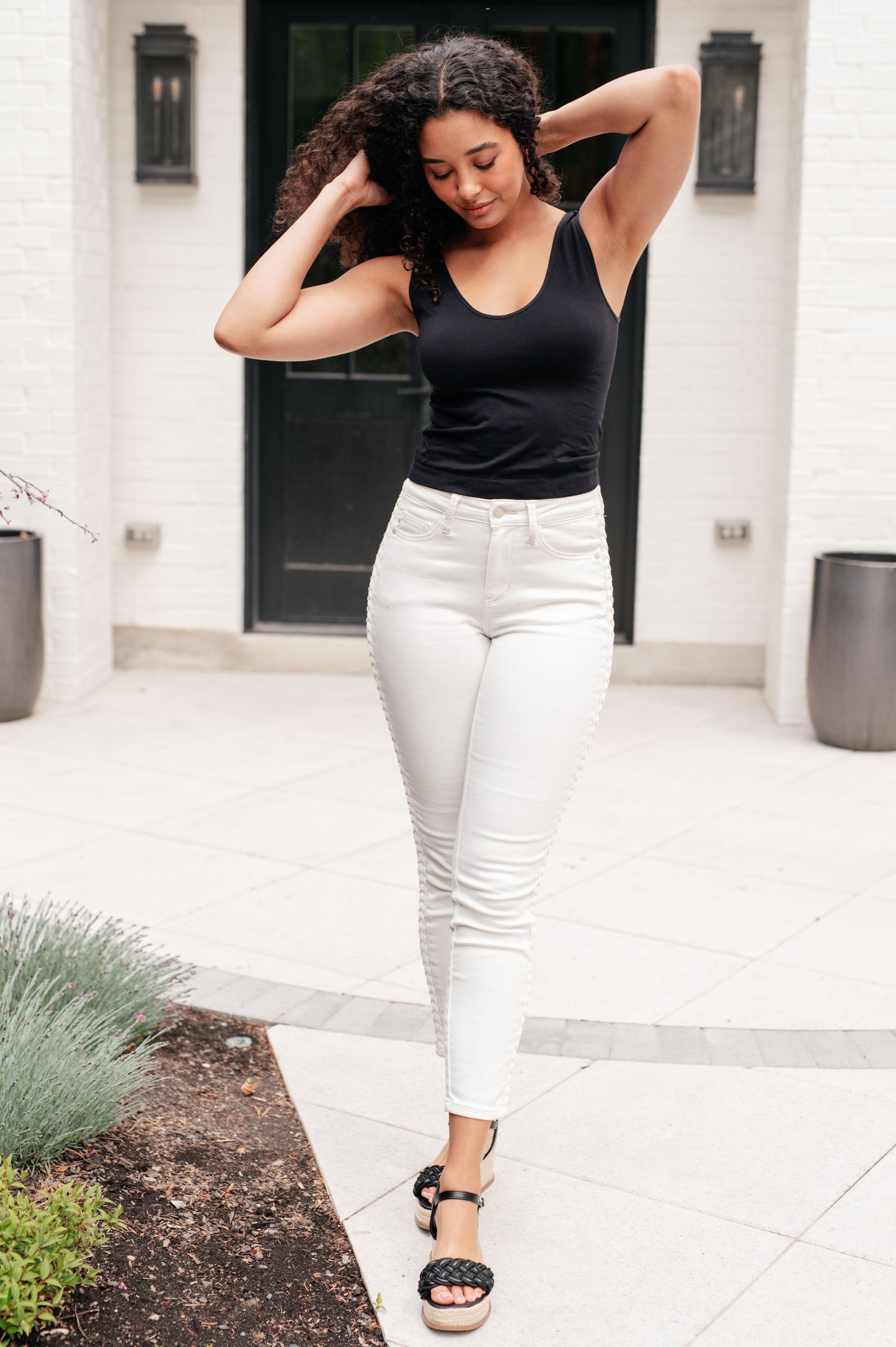 Maddie Mid Rise Braided Side Seam Relaxed Jeans - Simply Polished Boutique