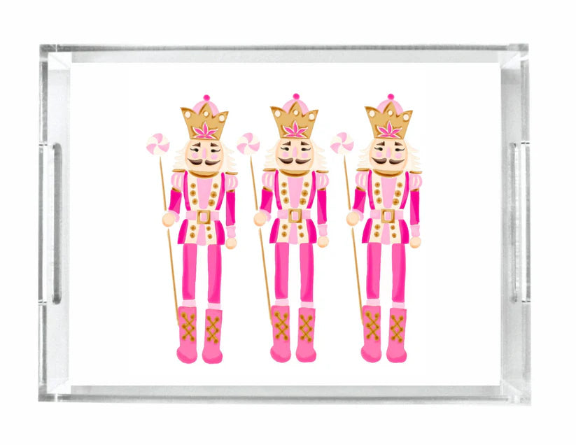 Acrylic Serving Tray - Pink Nutcracker Trio - Simply Polished Boutique