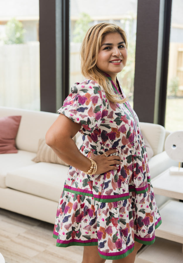 Garden Stroll Tiered Mini Dress