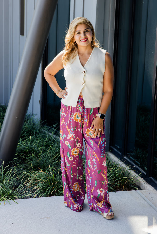 Autumn Bloom Wide Leg Pants