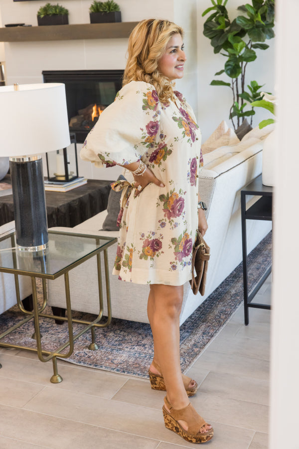 Rustic Bloom Mini Dress
