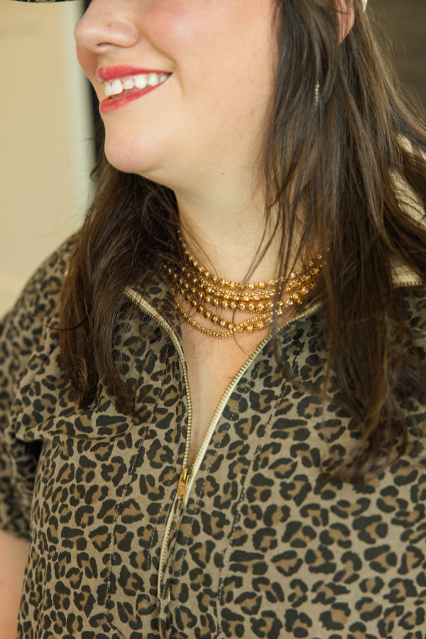 Wild Accent Half-Zip Top - Simply Polished Boutique
