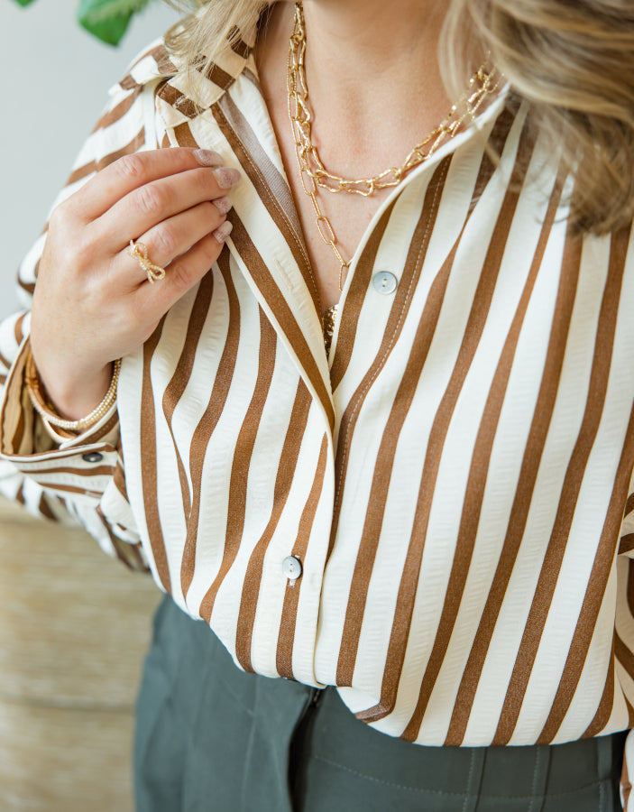 Coastal Stroll Striped Shirt