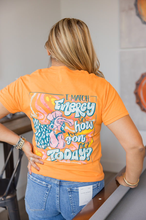 Match Energy Graphic Tee – Tangerine - Simply Polished Boutique