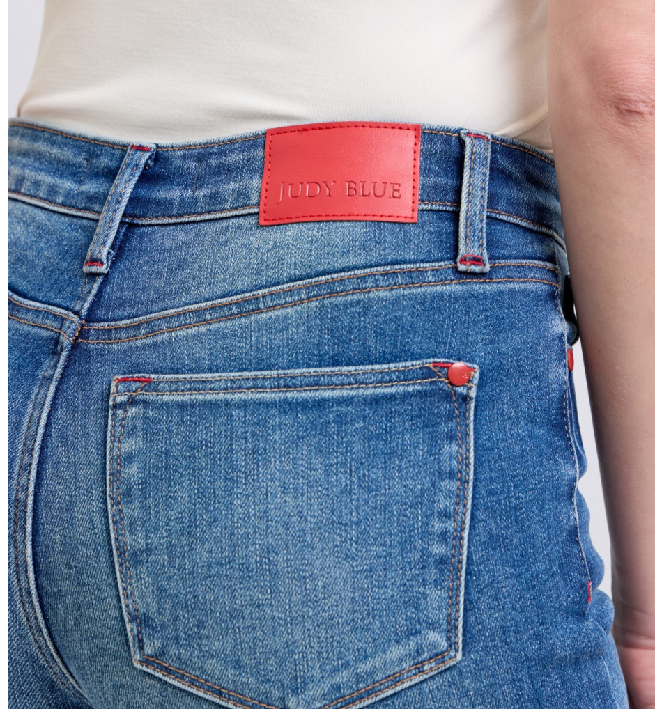 Judy Blue Plaid Cuff Boyfriend Jeans - Simply Polished Boutique