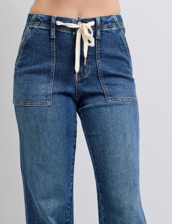 Judy Blue HW Drawstring Jeans - Simply Polished Boutique