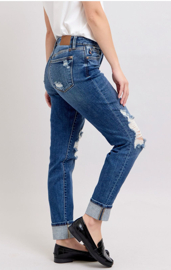 JB Mid-Rise Distroyed Boyfriend Jeans - Simply Polished Boutique