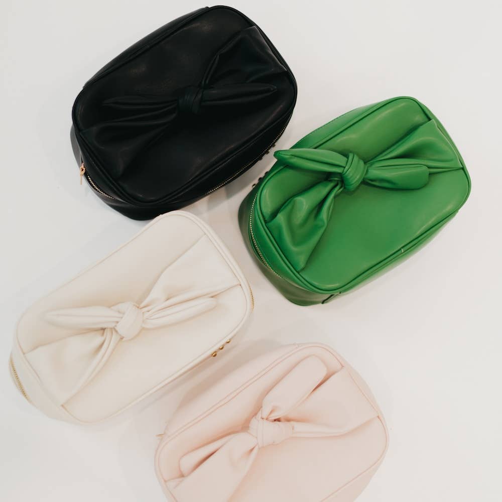 Madelyn Bow Makeup Bag - Simply Polished Boutique