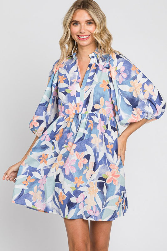 GeeGee Floral Print Mini Dress - Simply Polished Boutique