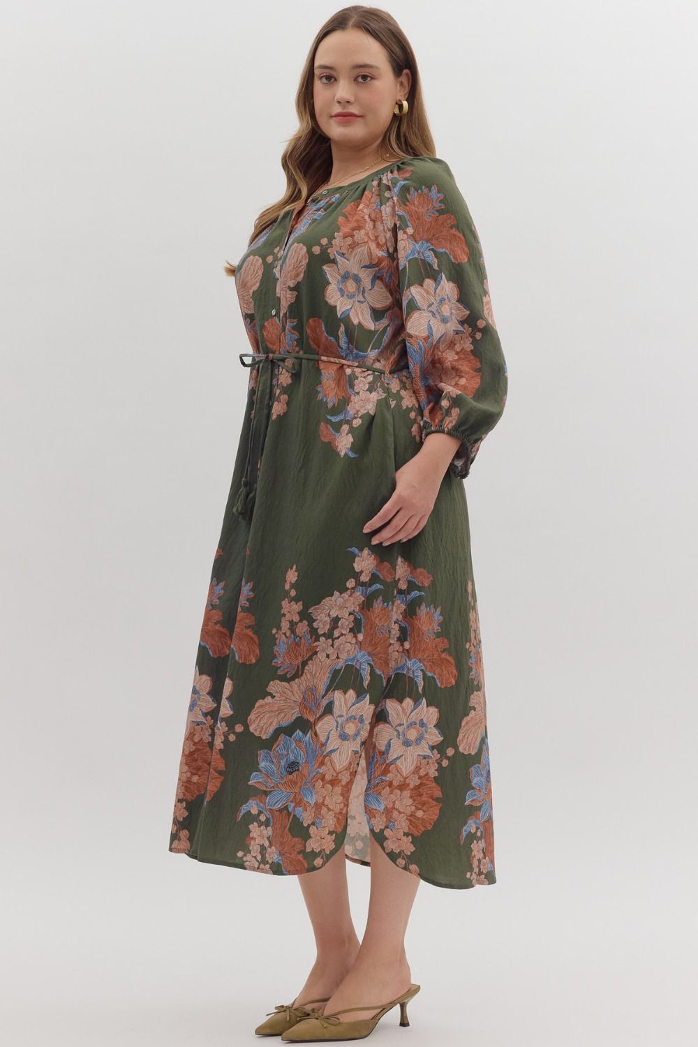 Autumn Petals Midi Dress - Simply Polished Boutique