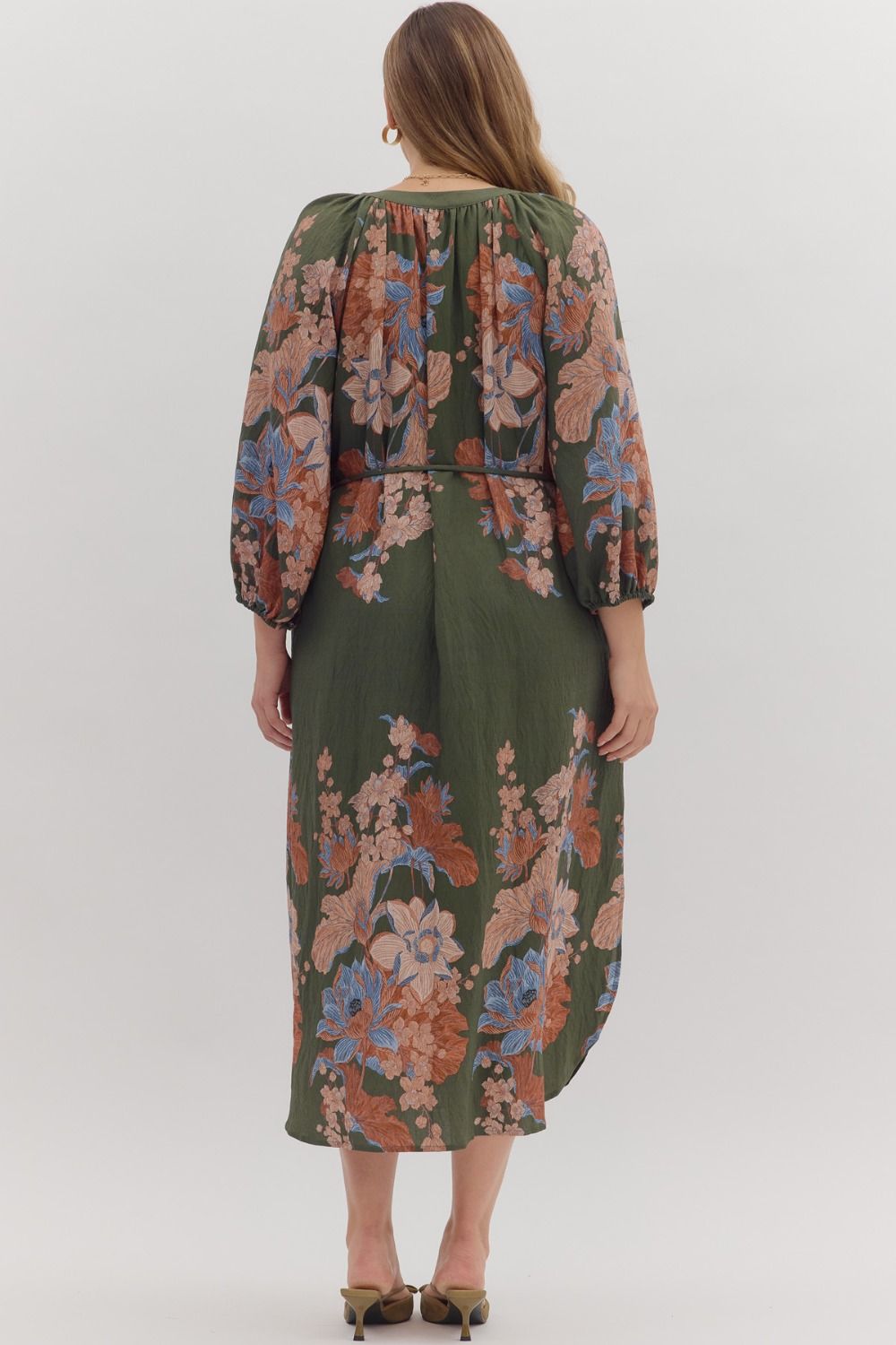 Autumn Petals Midi Dress - Simply Polished Boutique