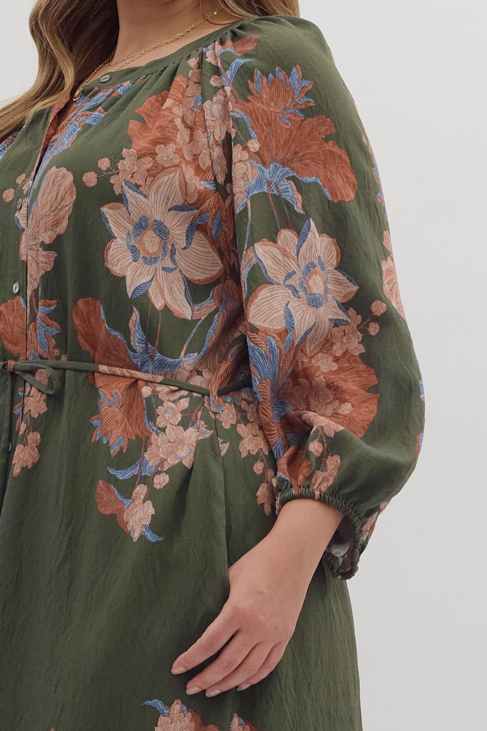 Autumn Petals Midi Dress - Simply Polished Boutique