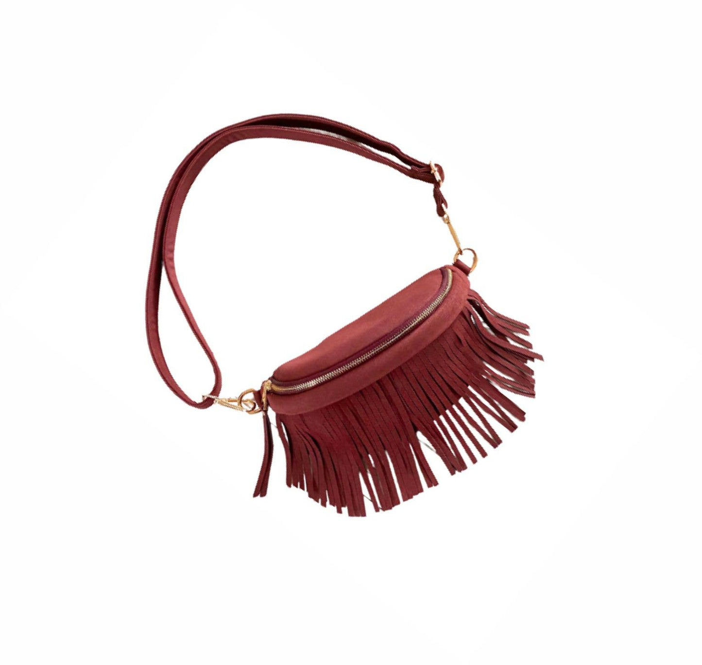 Suede Removeable Fringe - Bum Bag - Hip Bag - Simply Polished Boutique