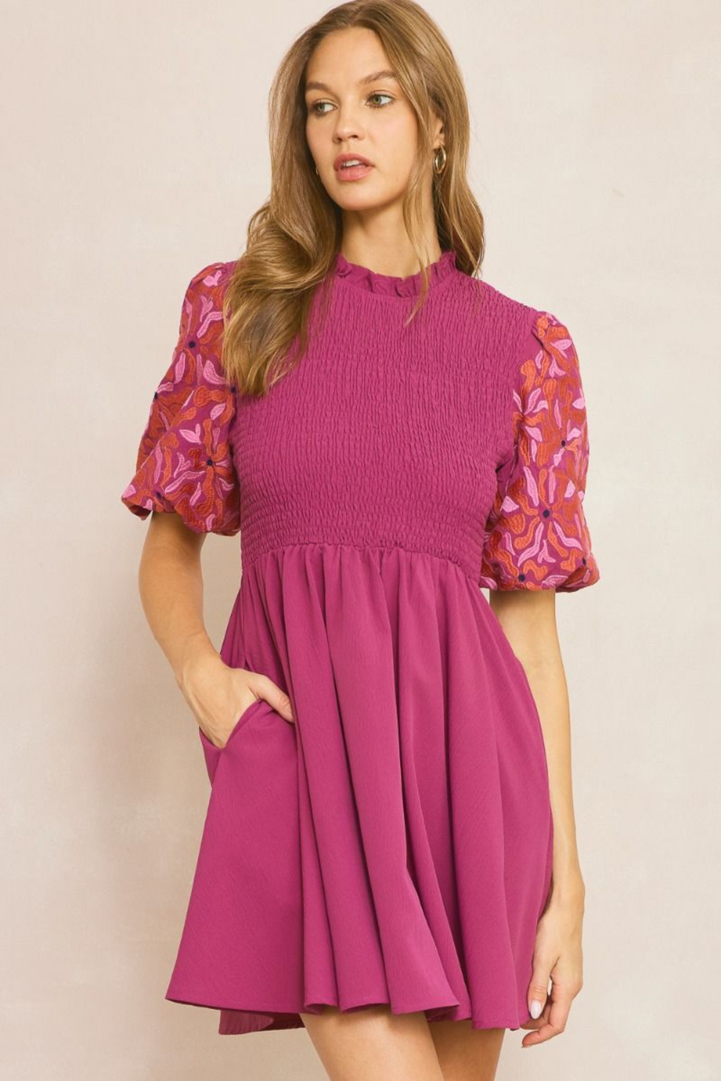 Chic Bubble Sleeve Dress - Simply Polished Boutique