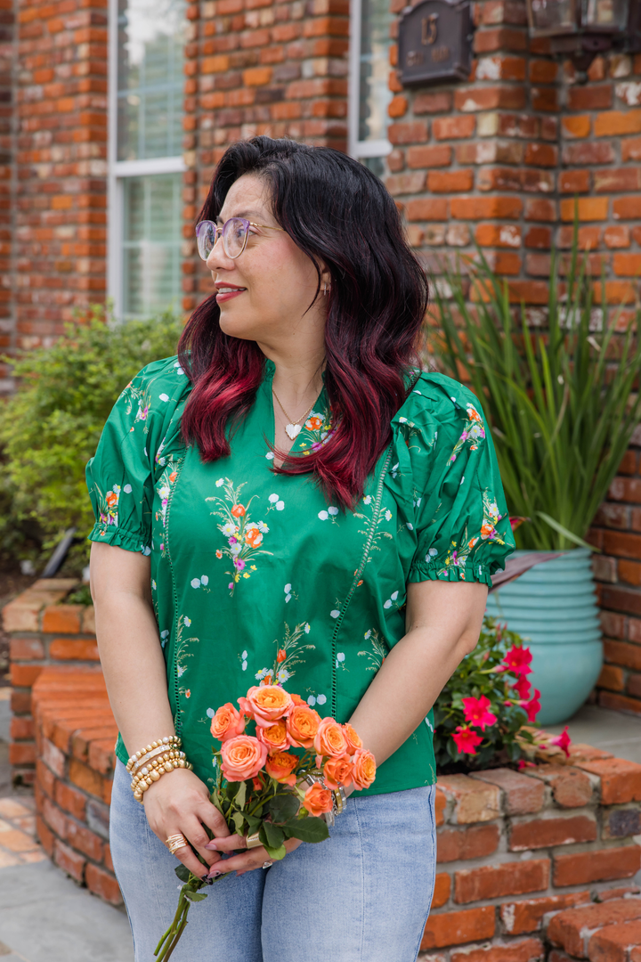 The Morning Gale Fresh Floral Spring Blouse - Simply Polished Boutique