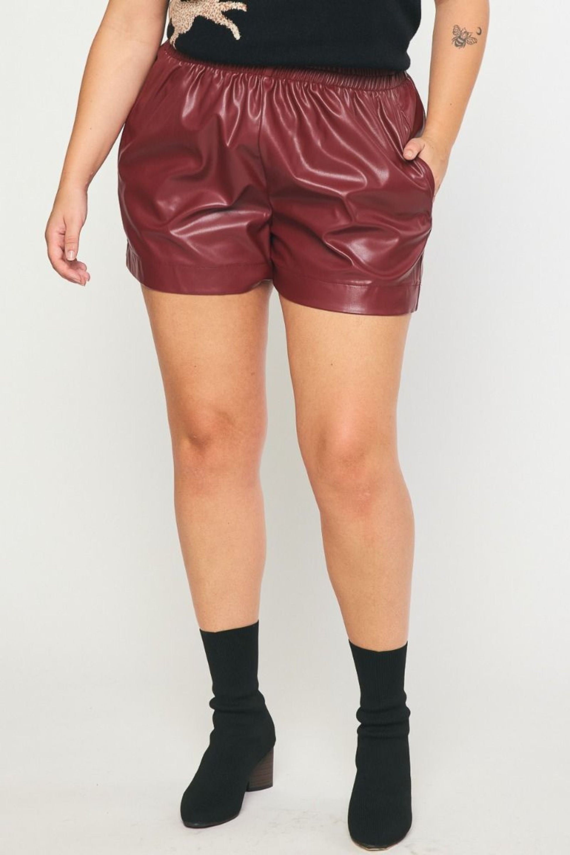 Michelle Vegan Leather Shorts - Simply Polished Boutique