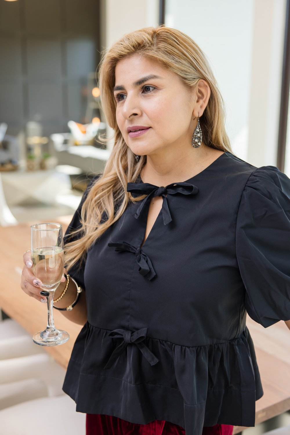 Bow Tie Peplum Top - Simply Polished Boutique