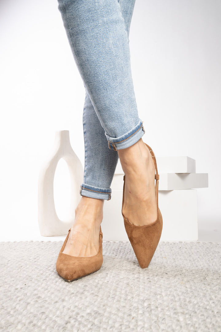 Corkys Kit N Caboodle Tobacco Faux Suede Heels
