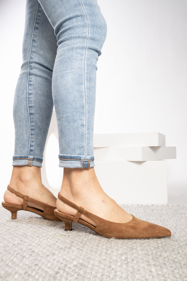 Corkys Kit N Caboodle Tobacco Faux Suede Heels