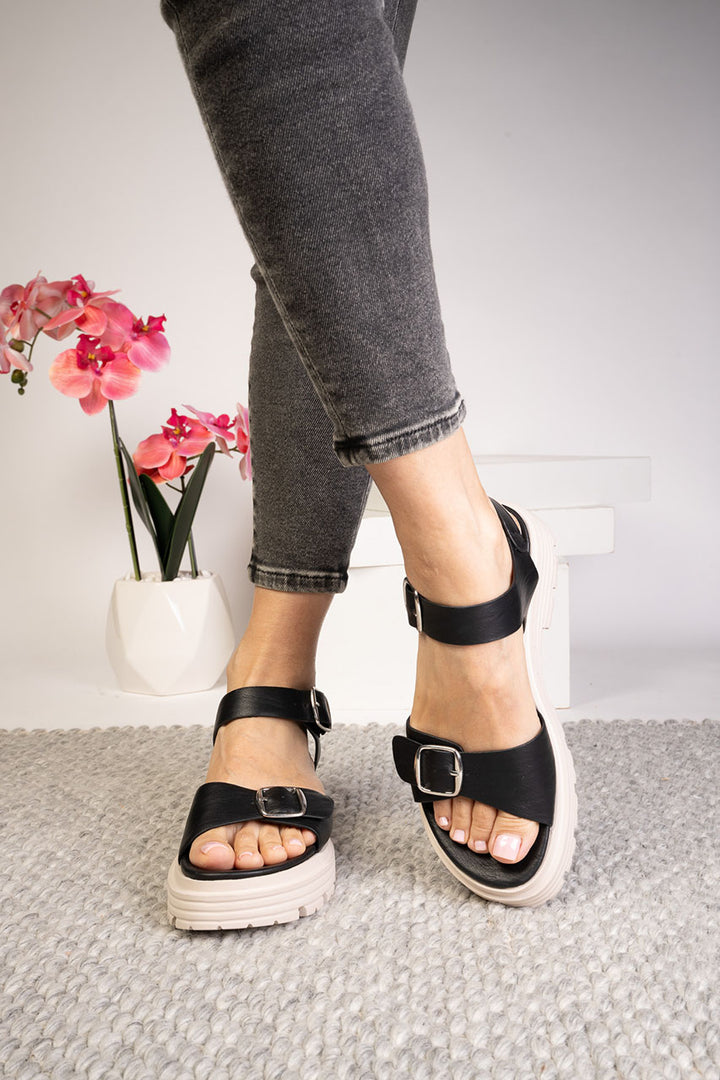 Thats Just Me Black Sandal by Corkys