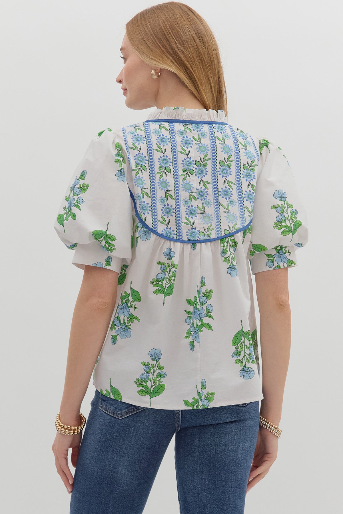 Blue Floral Top