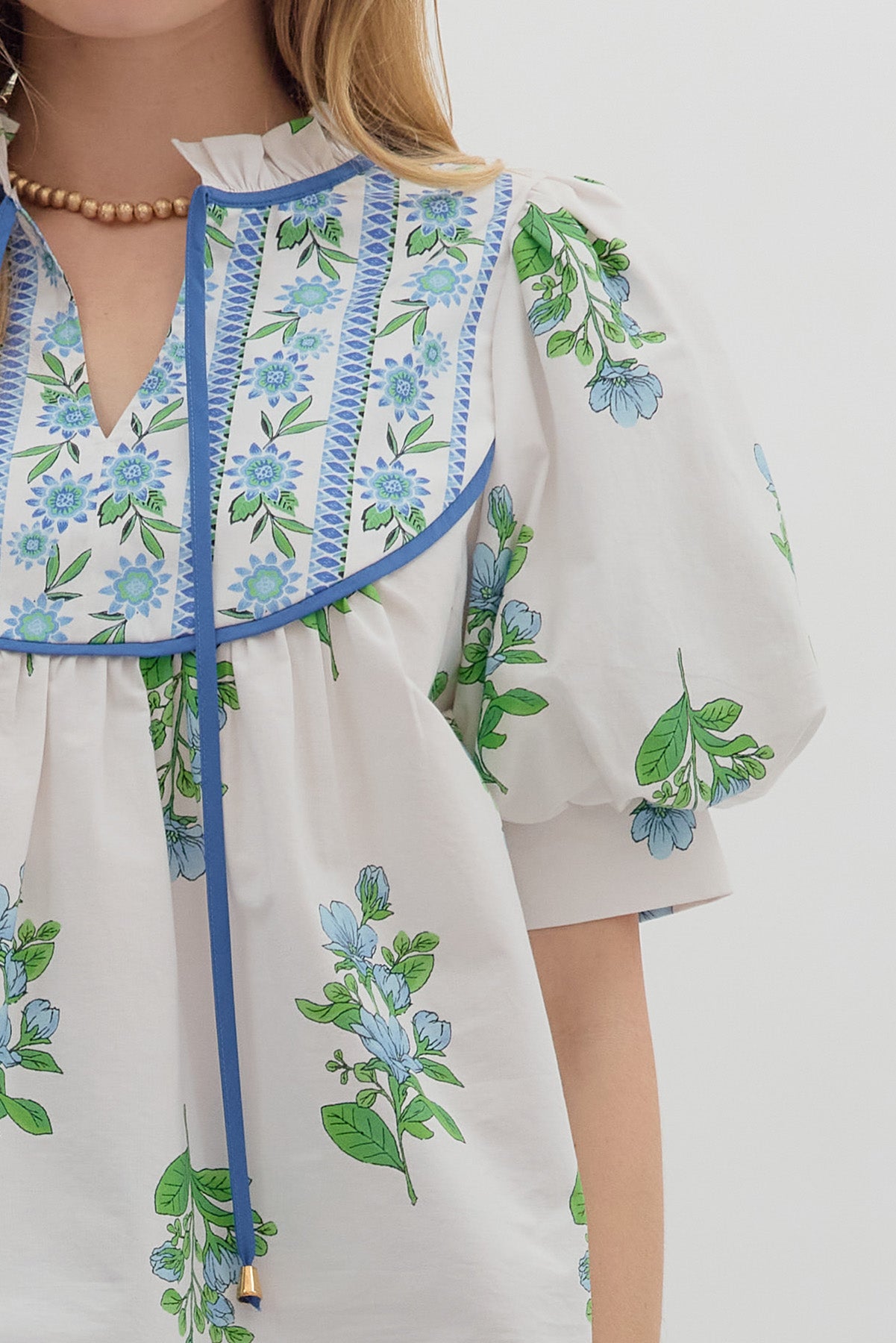 Blue Floral Top