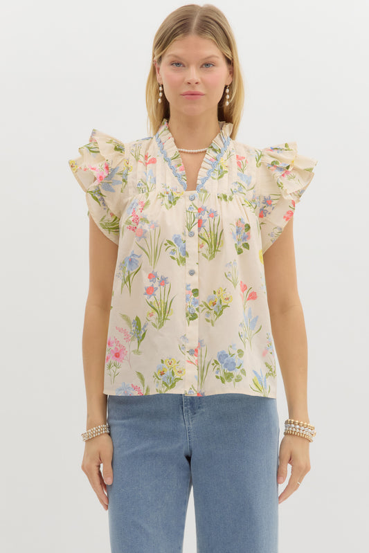 Beyond Ruffle Neck Top