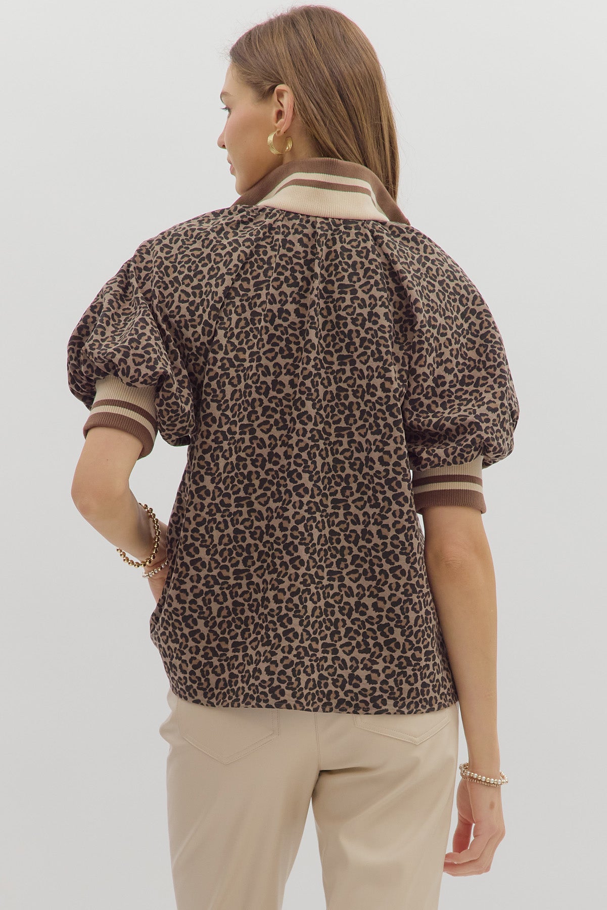 Wild Accent Half-Zip Top - Simply Polished Boutique