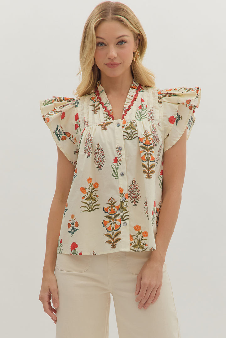 Beyond Ruffle Neck Top - Simply Polished Boutique