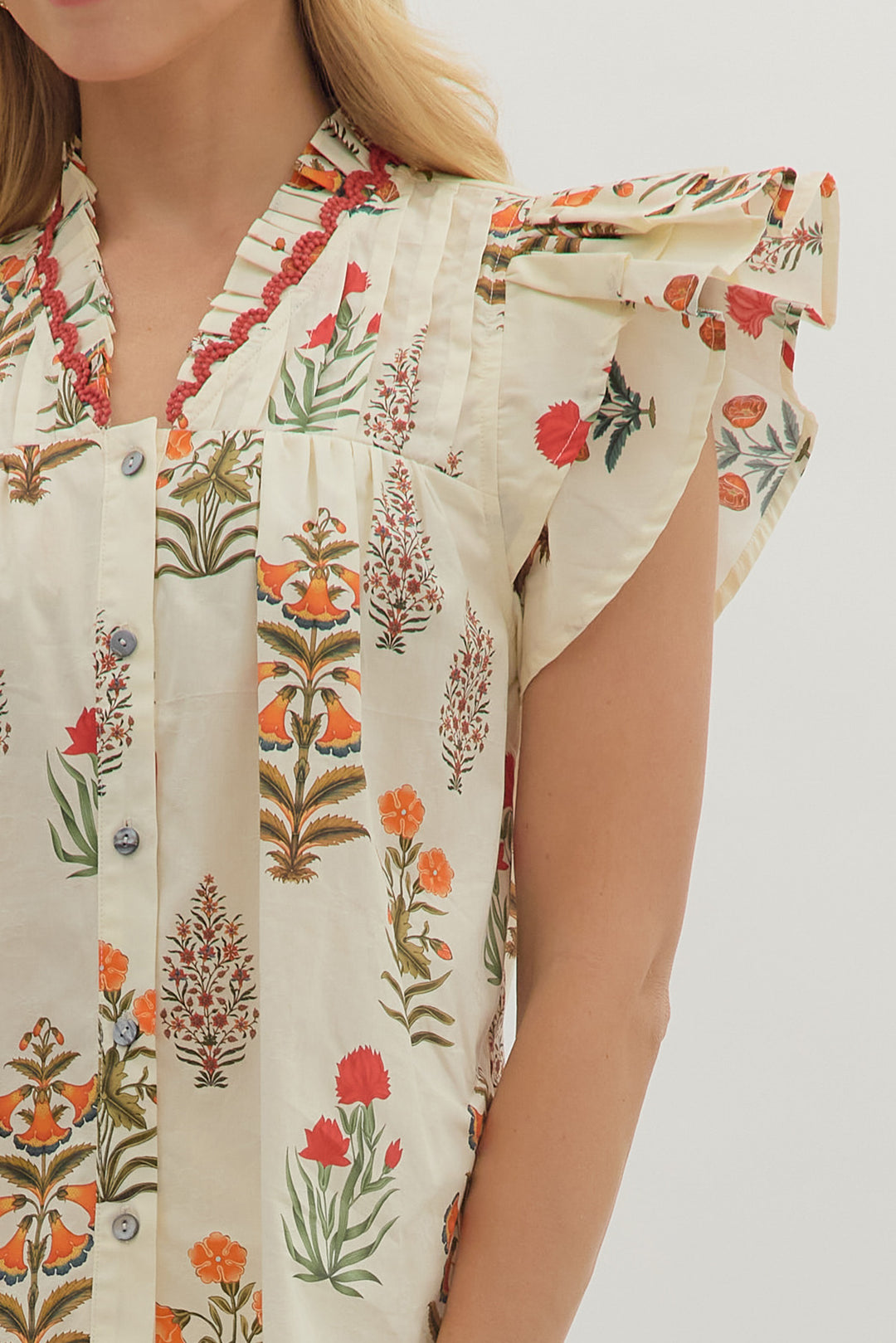 Beyond Ruffle Neck Top - Simply Polished Boutique