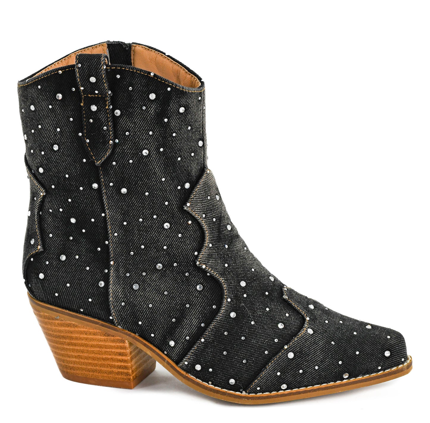 Front Row Black Washed Rhinestones Boots by Corkys - Simply Polished Boutique
