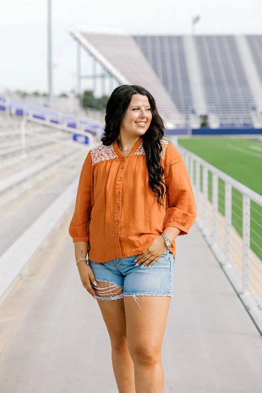Jane Top- Burnt Orange
