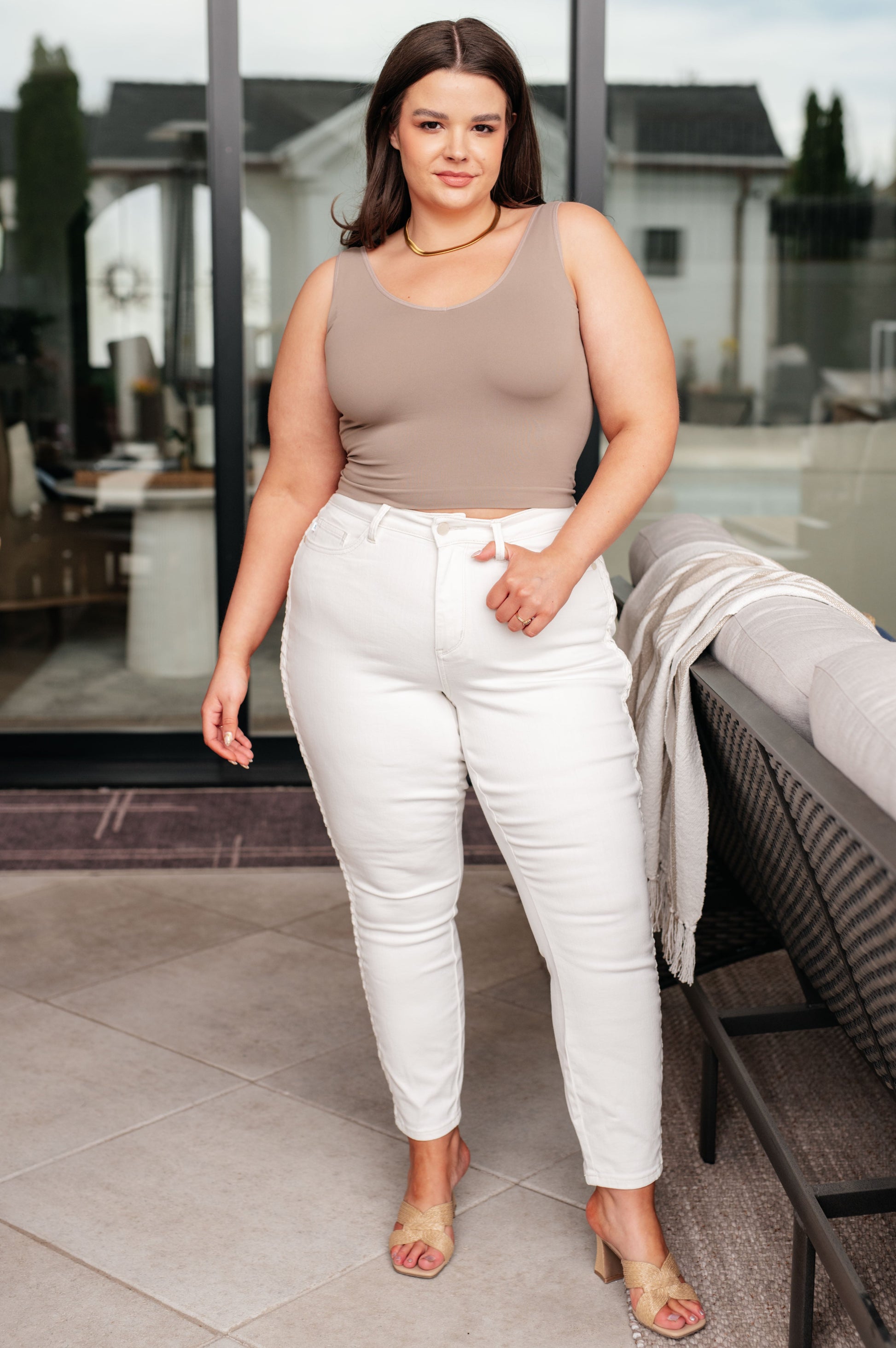 Maddie Mid Rise Braided Side Seam Relaxed Jeans - Simply Polished Boutique