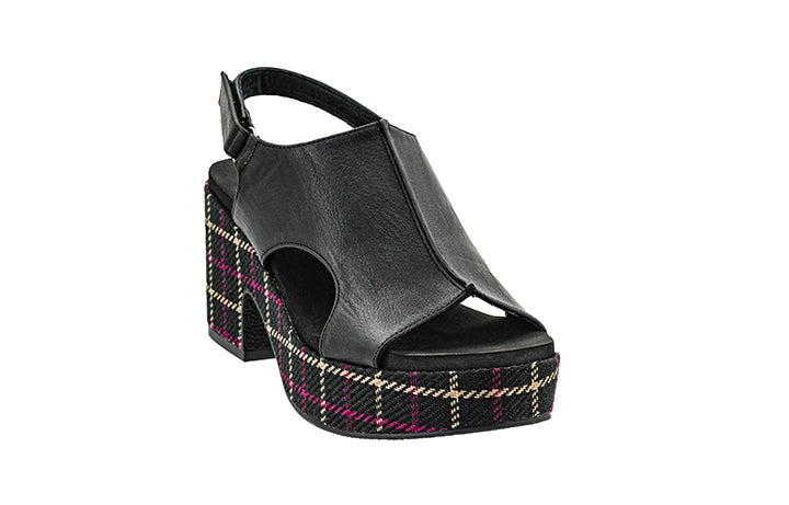 Miss Carley Black Wedges by Corky