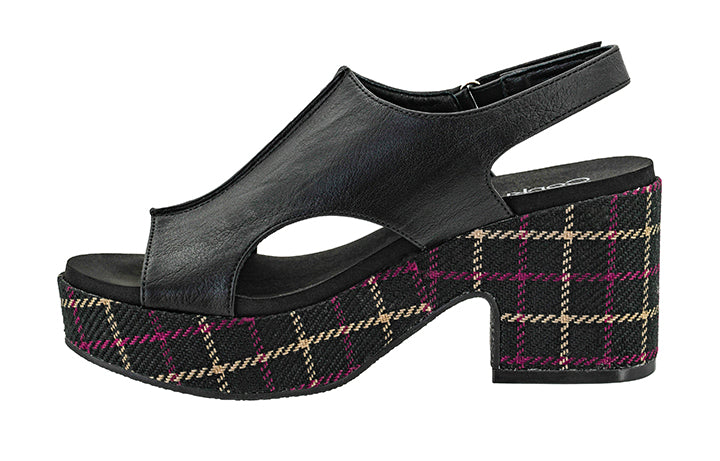 Miss Carley Black Wedges by Corky