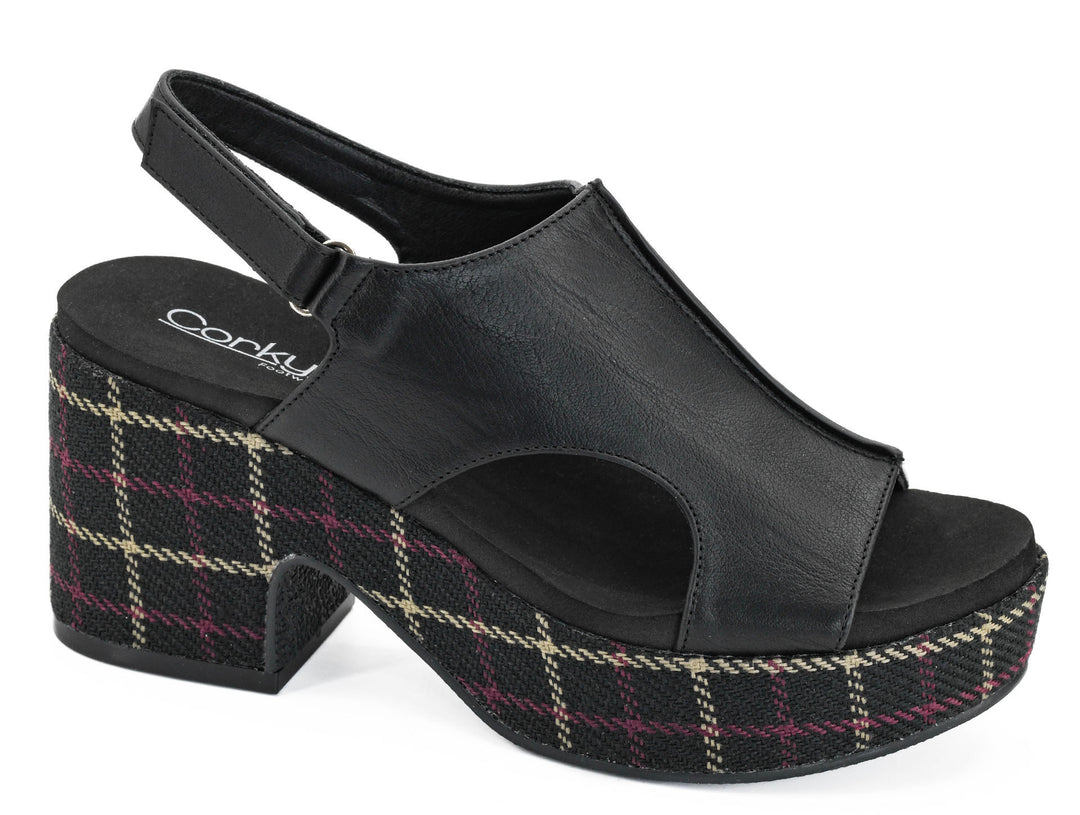 Miss Carley Black Wedges by Corky