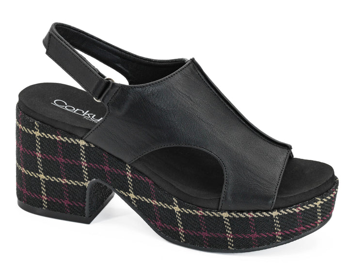 Miss Carley Black Wedges by Corky