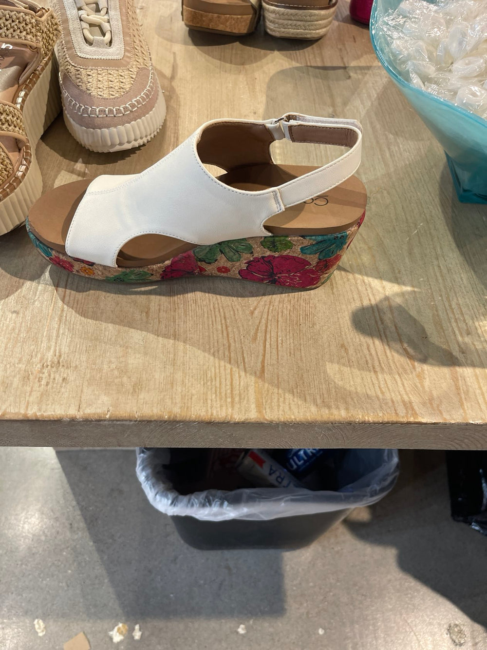 Corkys Carley White Floral Wedge - Simply Polished Boutique